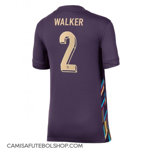 Camisa de time de futebol Inglaterra Kyle Walker #2 Replicas 2º Equipamento Feminina Europeu 2024 Manga Curta